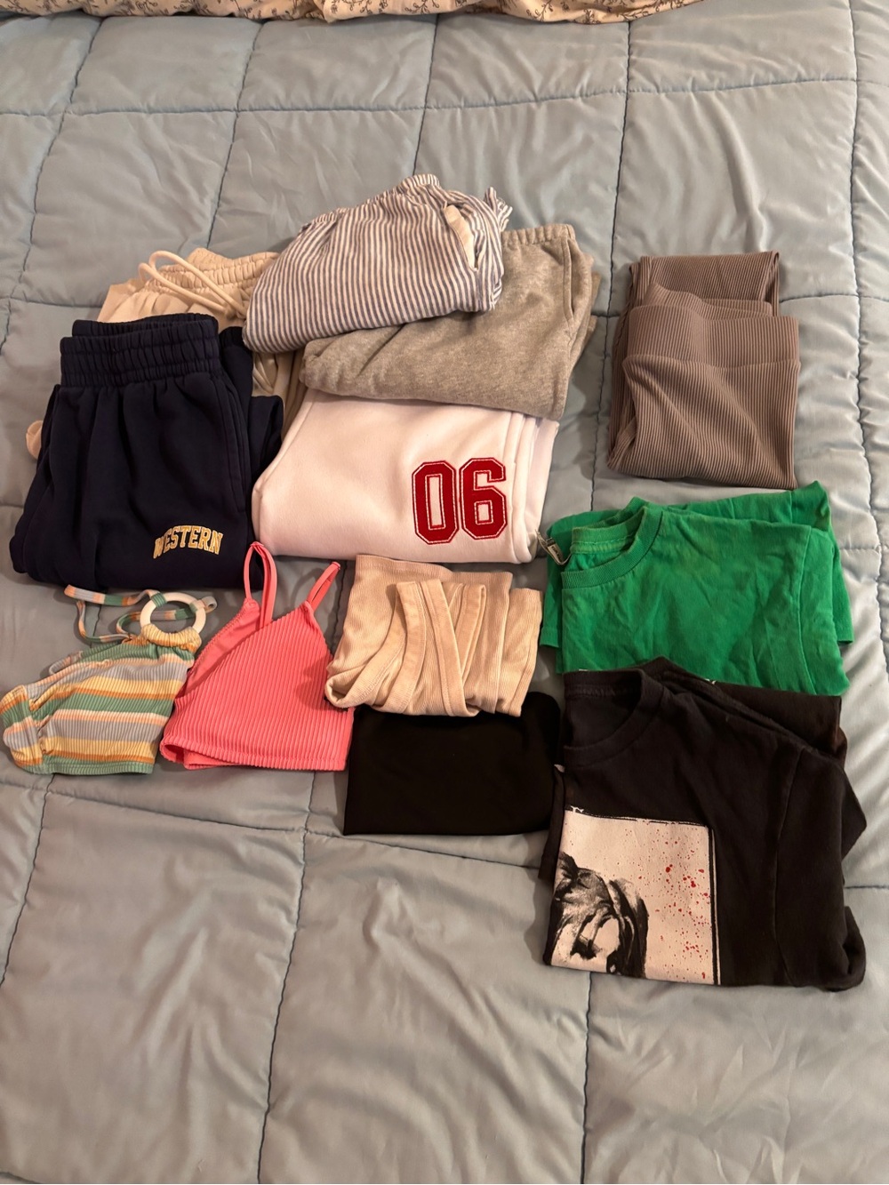 Clearance- Lot of 12 -Sizes XS & S - 6 pants, 2 T-shirts, 1 tank, 1 tube top +
